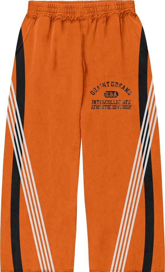 orange quaint sweatpants